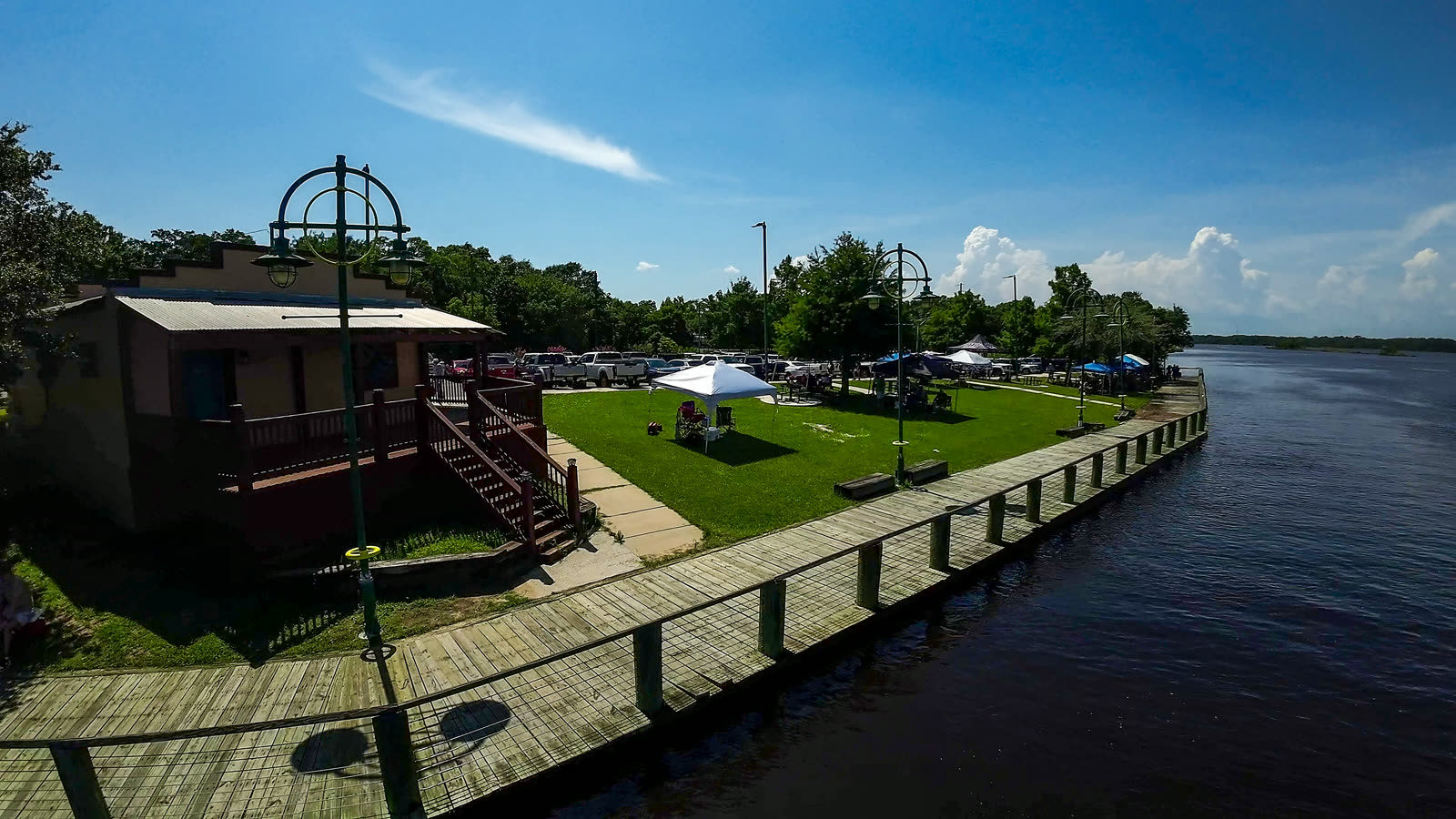 The downtown Moss Point riverfront boardwalk